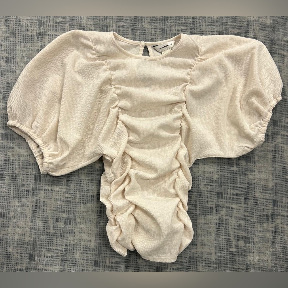 Club Monaco Off-White Textured Top